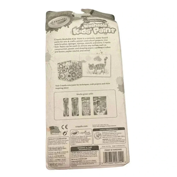 Crayola Washable Kids' Paint / 18 Colors / 1 Brush / Non-Toxic - Picture 2 of 2